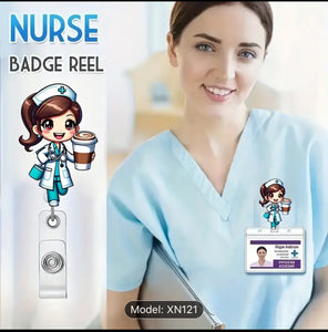 Cute Badge Reel, Retractable Badge & Pass Holder,  Nursing and Office Staff Badge Reel Holder