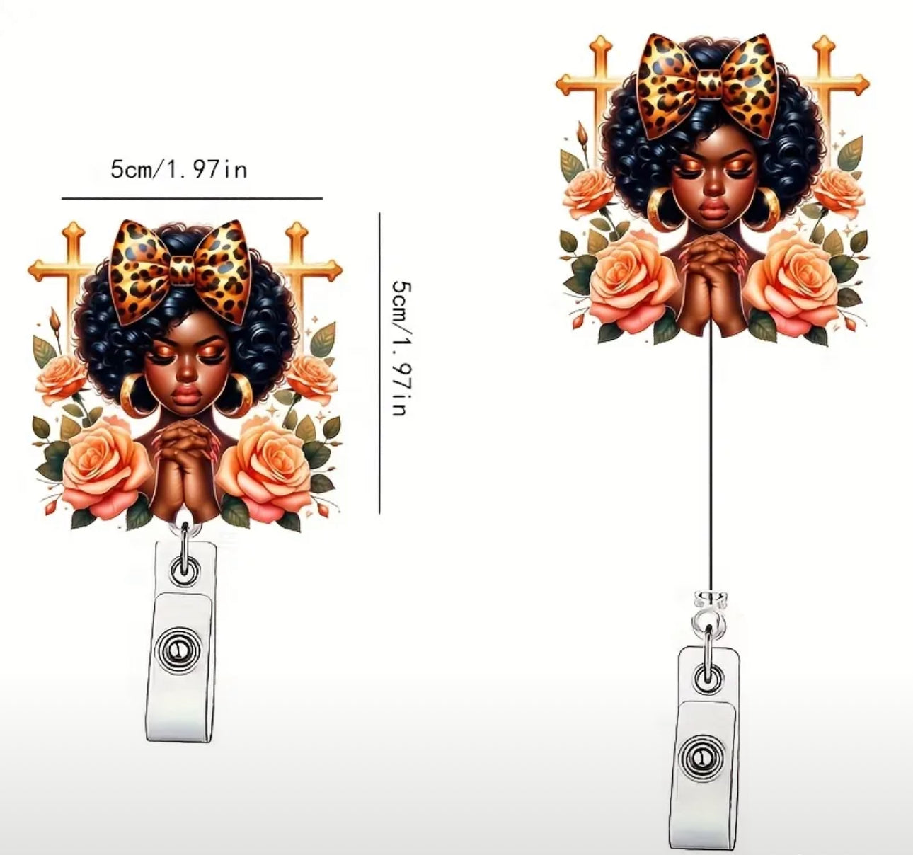 Cute Badge Reel, Retractable Badge & Pass Holder,  Nursing and Office Staff Badge Reel Holder