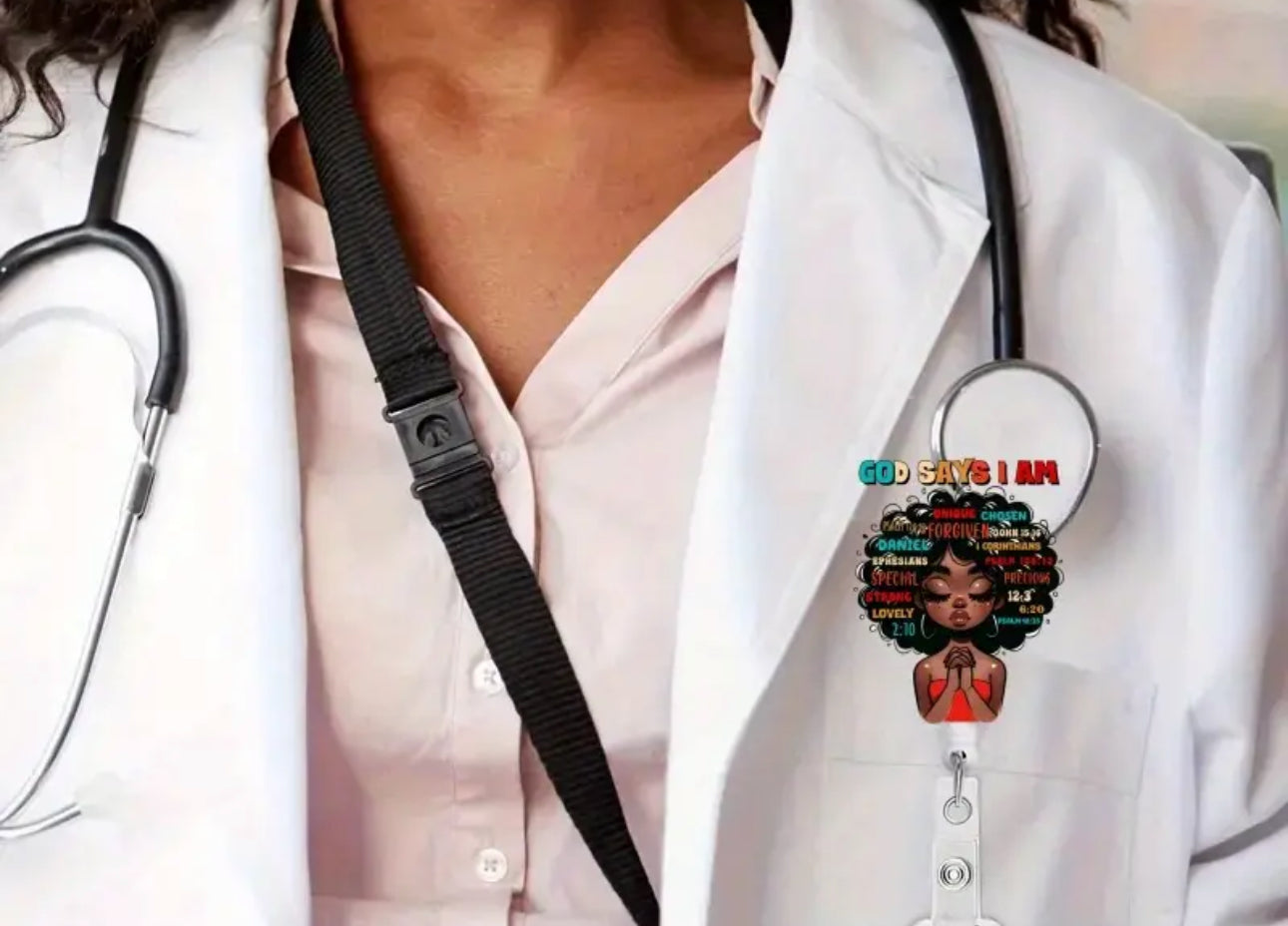 Cute Badge Reel, Retractable Badge & Pass Holder,  Nursing and Office Staff Badge Reel Holder