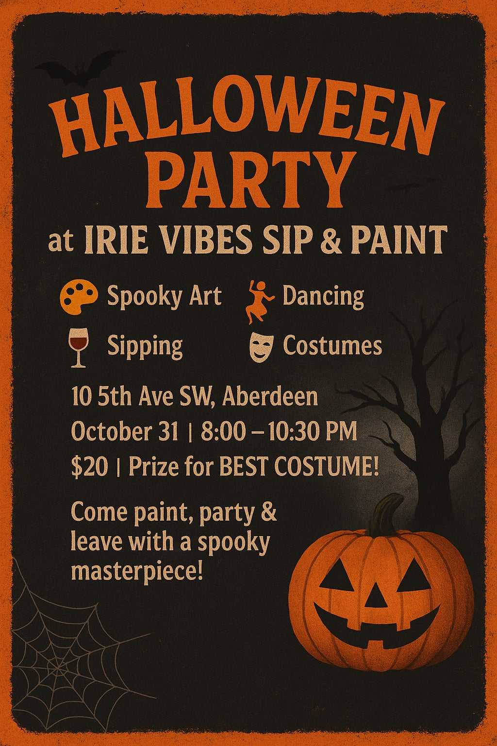The Ultimate Halloween Sip & Paint Costume Party October 31st