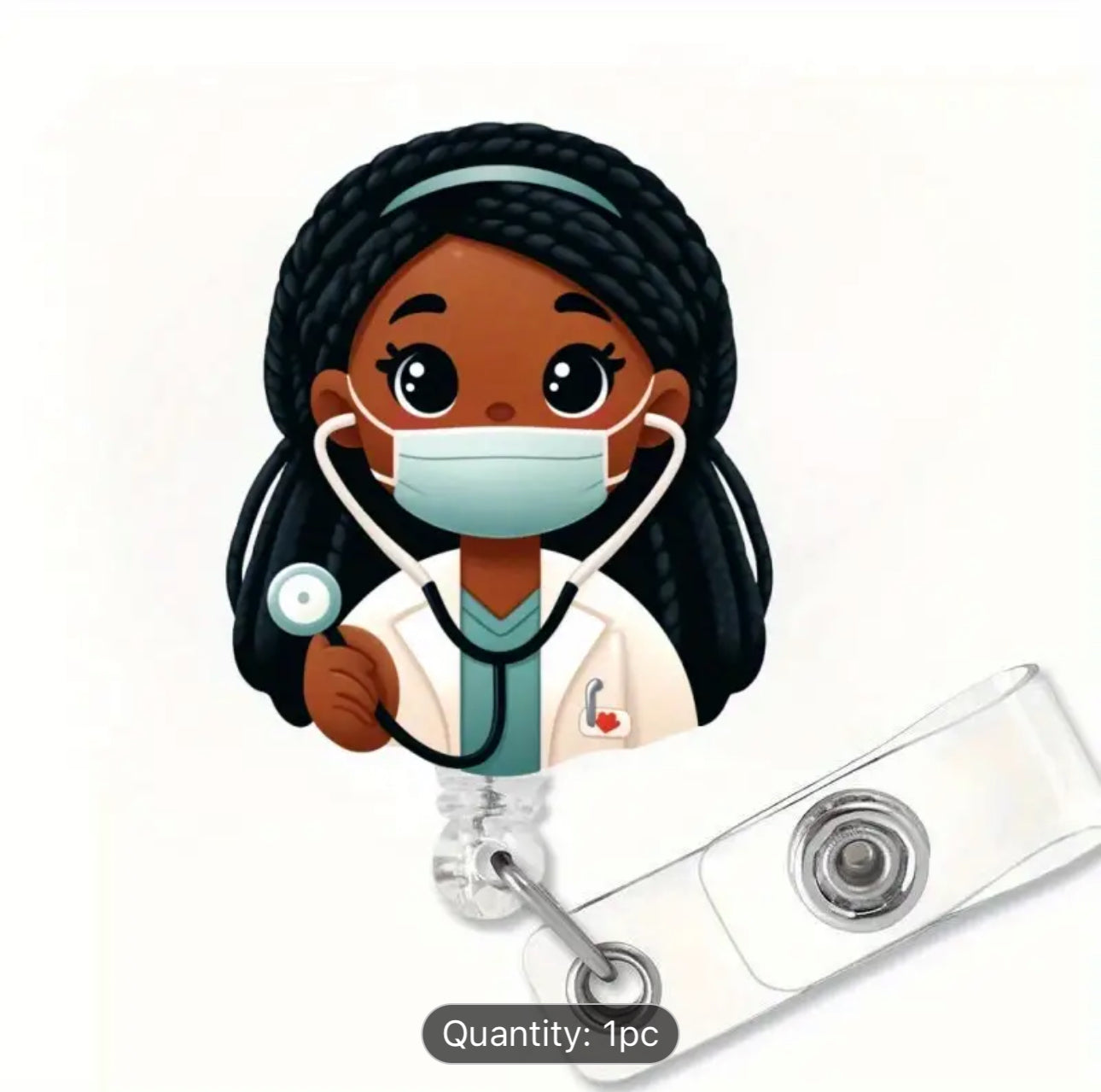 Cute Badge Reel, Retractable Badge & Pass Holder,  Nursing and Office Staff Badge Reel Holder