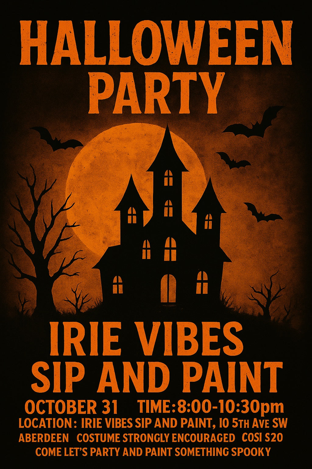 The Ultimate Halloween Sip & Paint Costume Party October 31st
