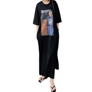 Cotton Oversized T-Shirt Maxi Dress