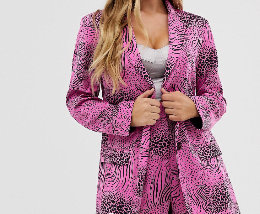 Animal Print Suit Blazer Jacket in Women Clothing