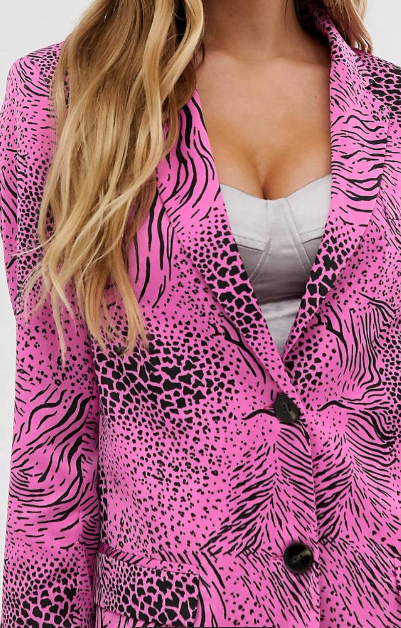 Animal Print Suit Blazer Jacket in Women Clothing