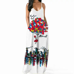 Graphic Maxi Summer Sun Dress