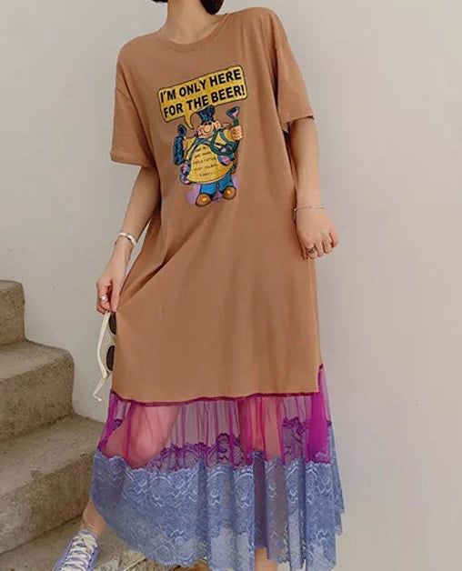 Fashion Forward Lace T-Shirt Dress