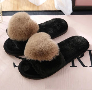 Winter Warm Faux Fur Slippers in Women Shoes