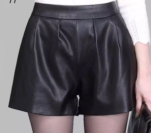 High Quality PU Leather Shorts in Women Clothing