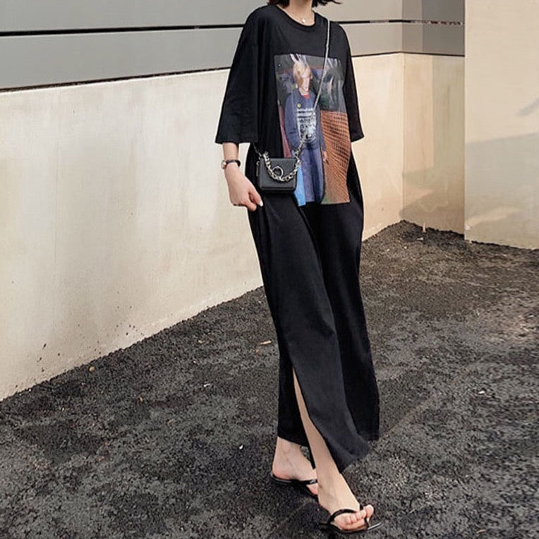 Cotton Oversized T-Shirt Maxi Dress