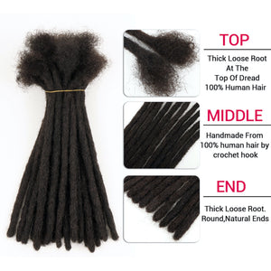 100 % Human Hair Sisterlocks Dreadlocks Extensions 20 Locks Fully Handmade (Width 0.6cm) 8inch