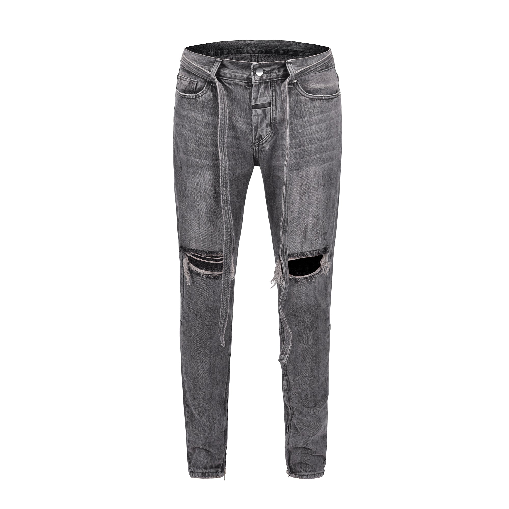 High Quality Fashion Skinny Ripped Men Jeans Pants in Grey