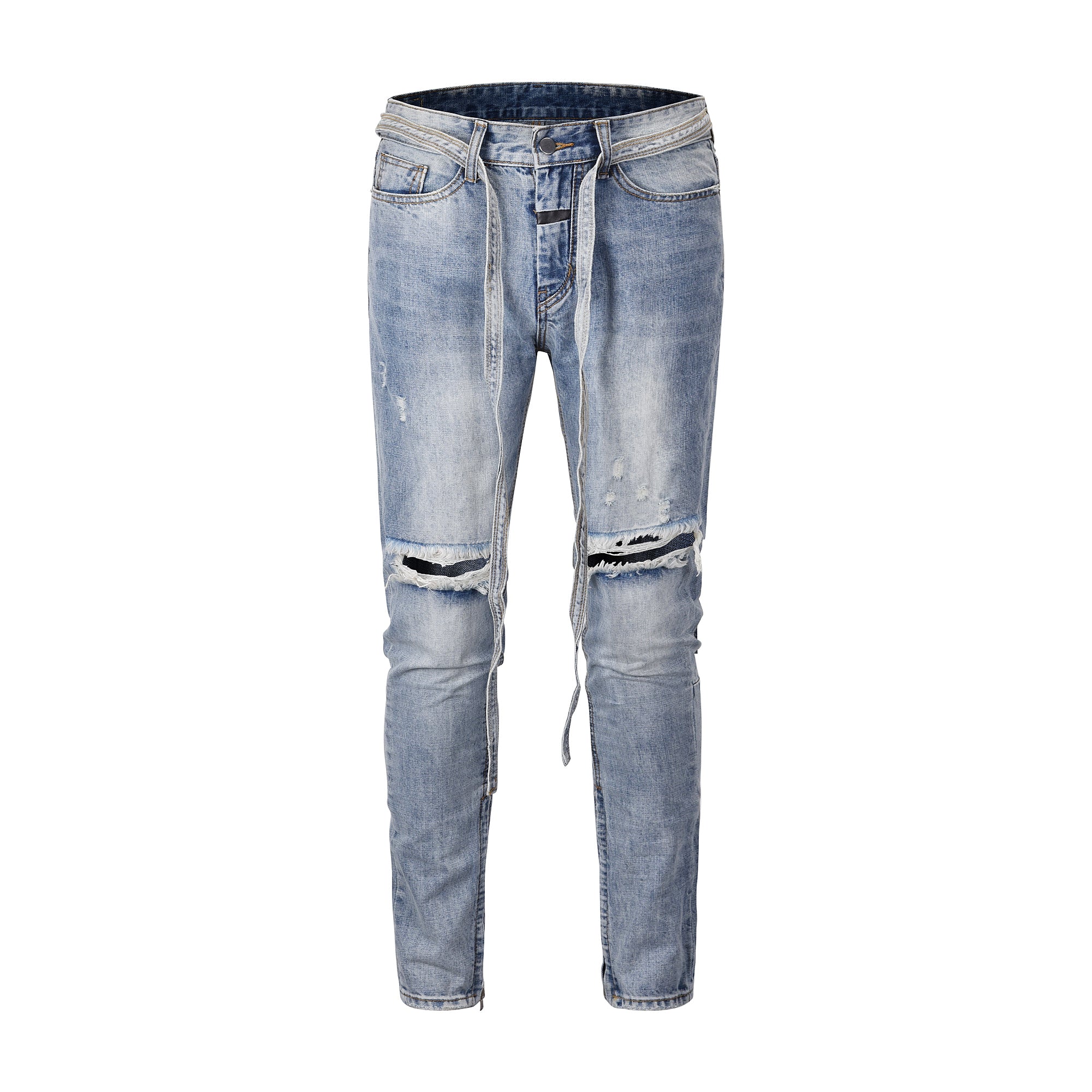 High Quality Fashion Skinny Ripped Men Jeans Pants in Grey