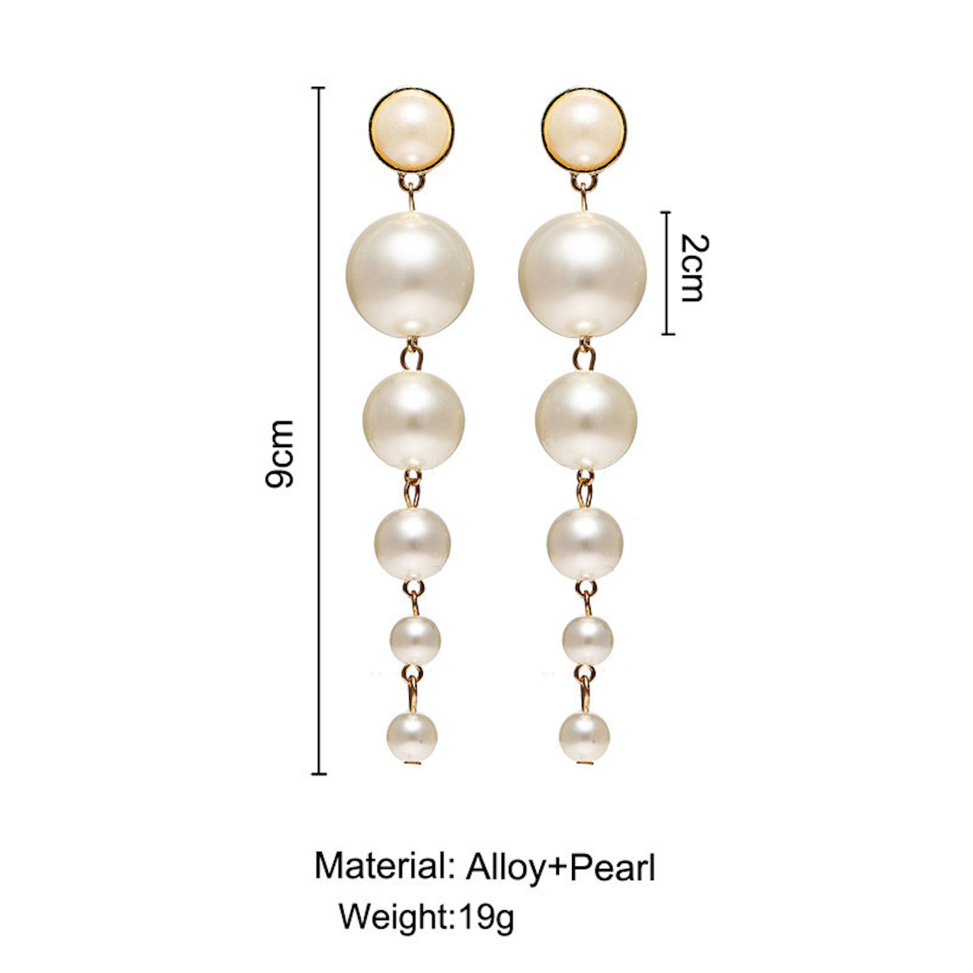Fashion Long Simulated Gold & Pearl Earrings in  Women Jewelry