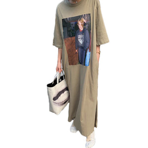 Cotton Oversized T-Shirt Maxi Dress